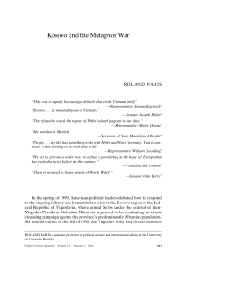 Kosovo and the Metaphor War