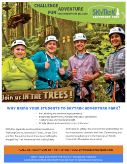 CHALLENGE FUN ADVENTURE why bring your students to skytrek