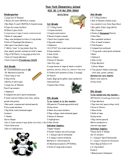 Pear Park School Supply List 15-16