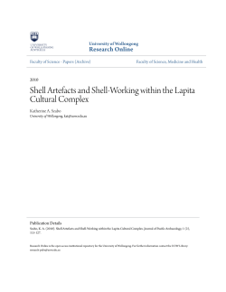 Shell Artefacts and Shell-Working within the Lapita Cultural Complex