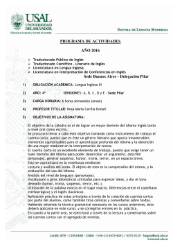 Lengua Inglesa III - Escuela de Lenguas Modernas