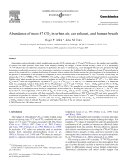 Abundance of mass 47 CO2 in urban air, car exhaust, and human