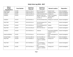 Daily Crime Log