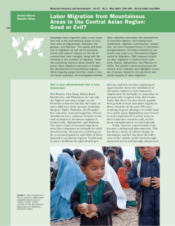 Labor Migration from Mountainous Areas in the Central Asian Region