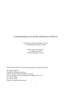 Cardenolide Handling by three Specialist Aphid Herbivores of