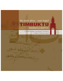 Timbuktu manuscripts: The South Africa - Mali project