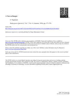 A Note on Banquo S. Nagarajan Shakespeare Quarterly, Vol. 7, No. 4.