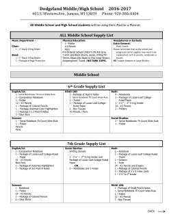 Middle / High School Supply List