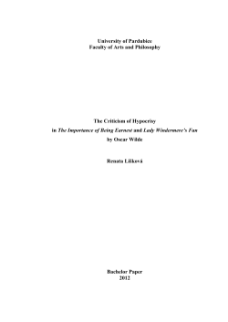 University of Pardubice Faculty of Arts and