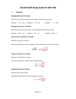 ACCUPLACER Study Guide for MAT 060