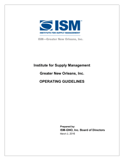 Operating Guidelines - The Institute for Supply Management of