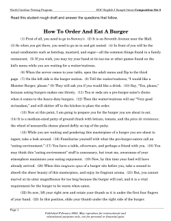How To Order And Eat A Burger - North Carolina Public Schools