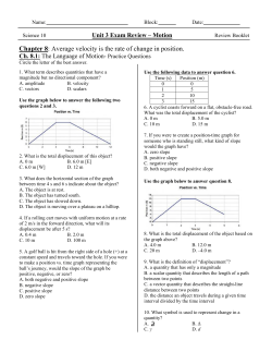 Chapter 8: Average velocity is the rate of change