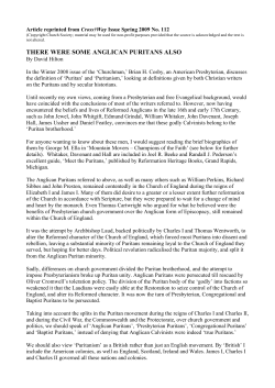 There were some Anglican Puritans also.