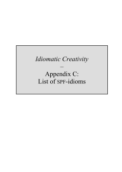 Idiomatic Creativity &ndash; Appendix C: List of SPF