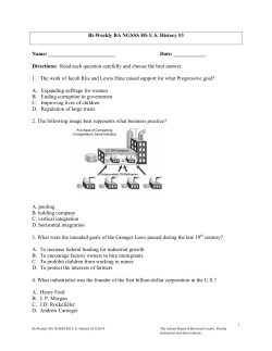 Bi-Weekly BA NGSSS HS US History #3 Name