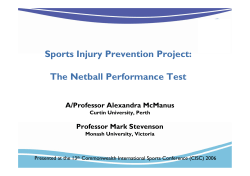 Sports Injury Prevention Project: The Netball