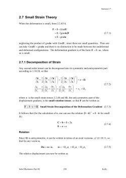 2.7 Small Strain Theory