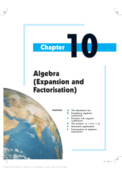 Algebra (Expansion and Factorisation)