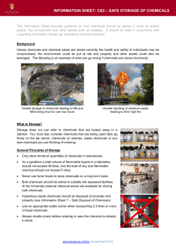 Information Sheet 3 - Chemical Storage