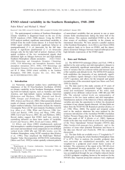 ENSO related variability in the Southern Hemisphere, 1948&ndash;2000