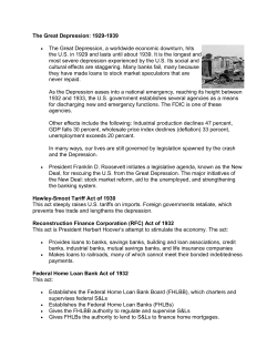 The Great Depression: 1929-1939 The Great Depression, a