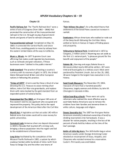 APUSH Vocabulary Chapters 16 &ndash; 19