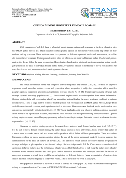 opinion mining from text in movie domain