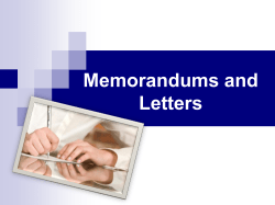 Memorandums and Letters