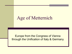 The Congress of Vienna and The Age of Metternic