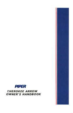 CHEROKEE ARROW OWNER`S HANDBOOK