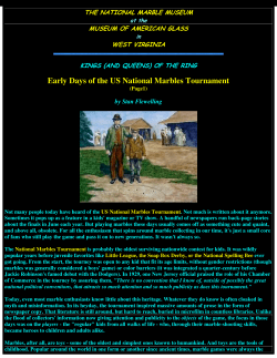 Early Days of the US National Marbles Tournament