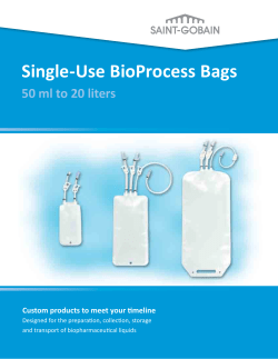 Single-Use BioProcess Bags: 50 ml to 20 liters - Saint
