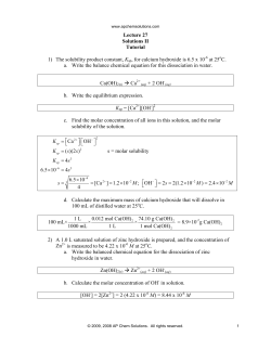 Lecture 27 - AP Chem Solutions