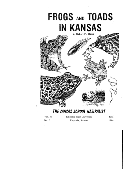 frogs and toads in kansas - Emporia State University