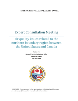 Expert Consultation Meeting on air quality issues related to the