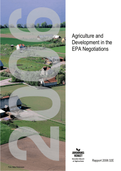 Agriculture and Development in the EPA