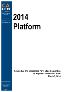 Adopted At The Democratic Party State Convention Los Angeles