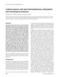 Linking isoprene with plant thermotolerance, antioxidants and