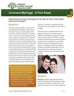 Covenant Marriage: A Fact Sheet