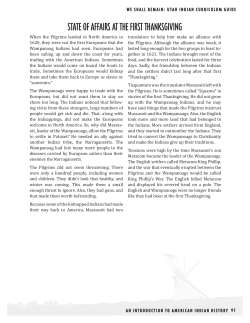 STATE OF AFFAIRS AT THE FIRST THANKSGIVING