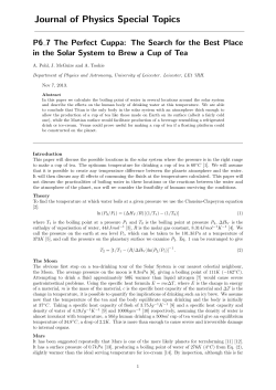 Journal of Physics Special Topics