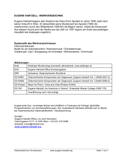 EUGENE HARTZELL WERKVERZEICHNIS