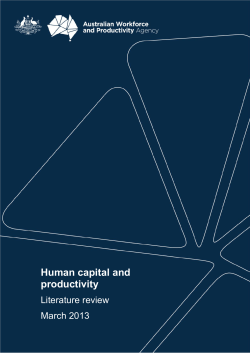 Human capital and productivity - Department of Education and