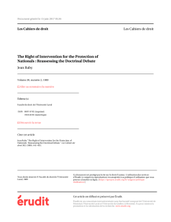 The Right of Intervention for the Protection of Nationals