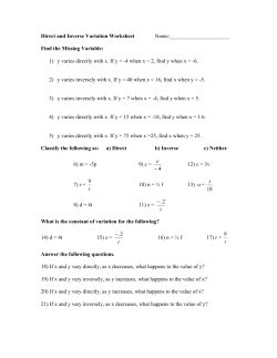 direct and inverse variation worksheet