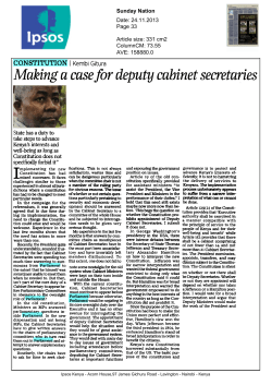 Making a case for deputy cabinet secretaries