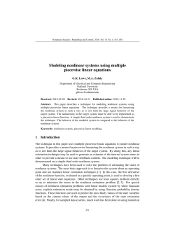 Modeling nonlinear systems using multiple piecewise linear equations