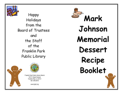 Mark Johnson Memorial Dessert Recipe Booklet