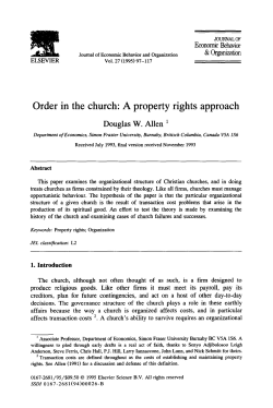 Order in the church: A property rights approach